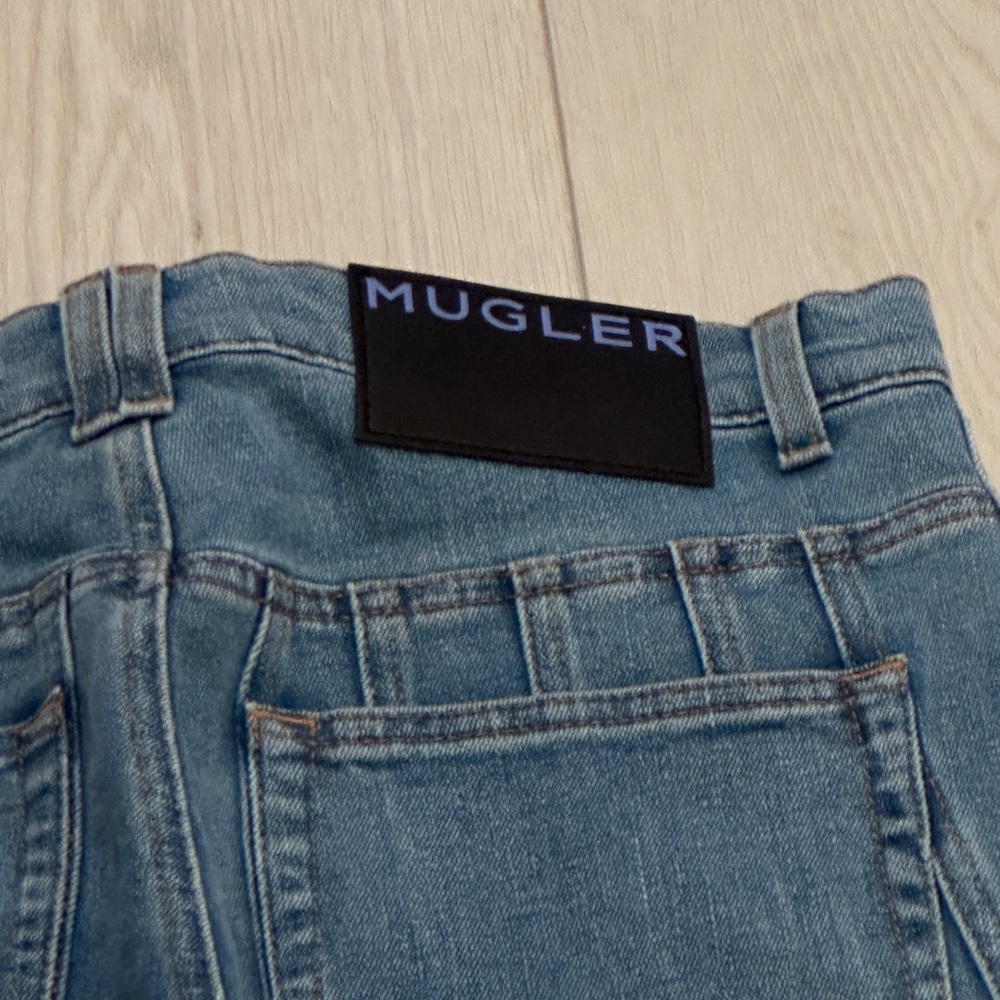 Mugler wide leg spiral jeans - Medium Wash